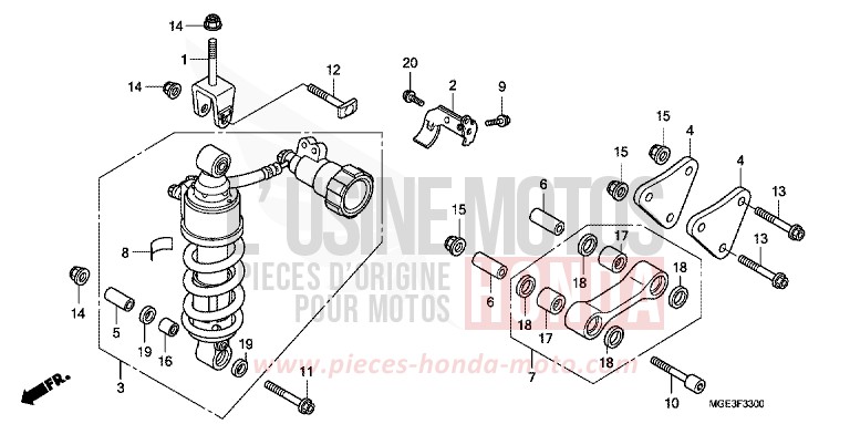 REAR CUSHION for VFR1200F Dual Clutch CANDY PROMINENCE RED (R342) from 2013